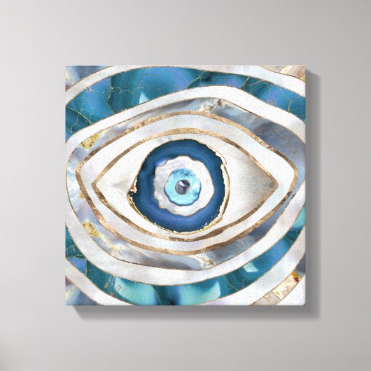Evil Eye Mineralien und Gold Leinwanddruck (Vorderseite)