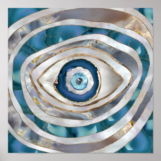 Evil Eye Mineralien und Gold Poster (Vorne)