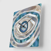 Evil Eye Mineralien und Gold Quadratische Wanduhr (Winkel)