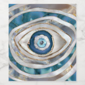 Evil Eye Mineralien und Gold Weinetikett (Einzelnes Label)