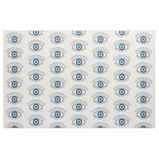 Evil Eye mit Eyelashes Lucky Symbol Pattern Stoff (Fat Quarter (45,7 x 55,9 cm))