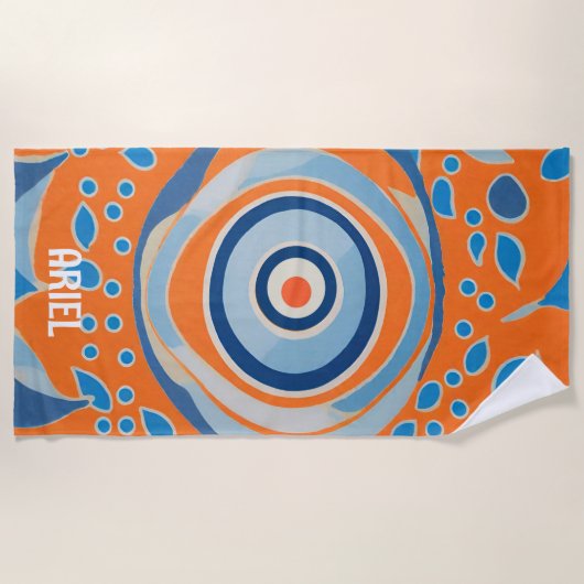 Evil Eye Modern Retro farbiges Strandtuch (Vorderseite)