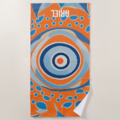 Evil Eye Modern Retro farbiges Strandtuch (Vorderseite)