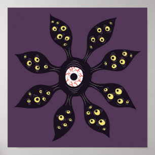 Evil Eye Monster Creepy Gothic Art Poster