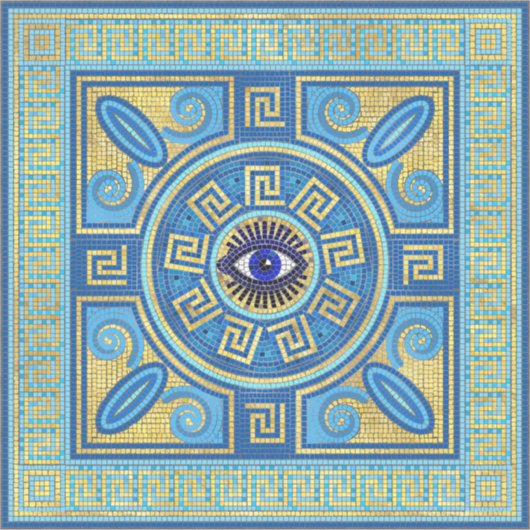 Evil Eye Mosaic Tile Aufkleber (Vorderseite)