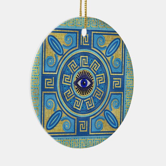Evil Eye Mosaic Tile Keramik Ornament (Rechts)