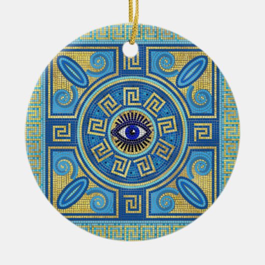Evil Eye Mosaic Tile Keramik Ornament (Vorne)
