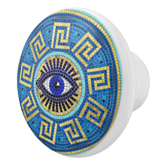 Evil Eye Mosaic Tile Keramikknauf (Rechts)