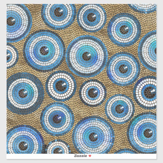 Evil Eye Mosaic Tile Pattern Aufkleber (Blatt)