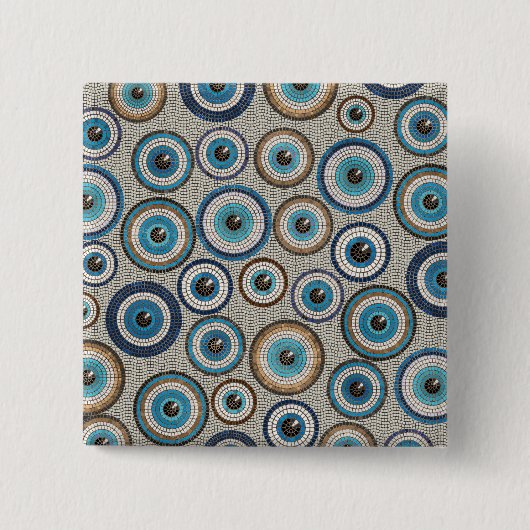 Evil Eye Mosaic Tile Pattern Button (Vorderseite)