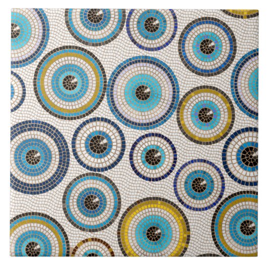 Evil Eye Mosaic Tile Pattern Fliese (Vorderseite)