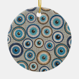 Evil Eye Mosaic Tile Pattern Keramik Ornament
