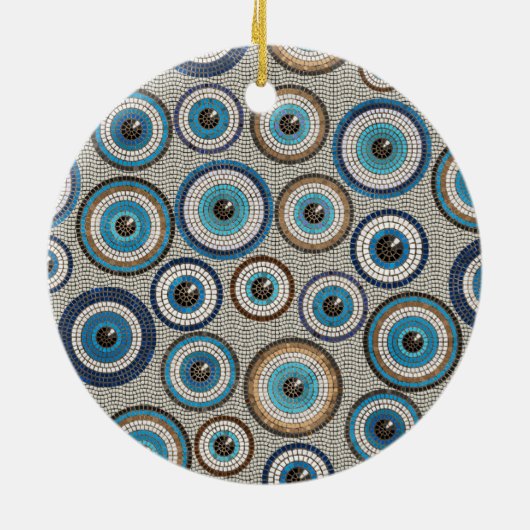 Evil Eye Mosaic Tile Pattern Keramik Ornament (Hinten)