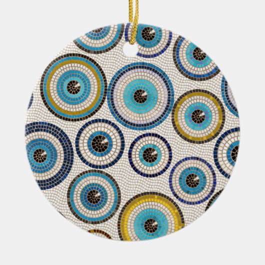 Evil Eye Mosaic Tile Pattern Keramik Ornament (Vorne)