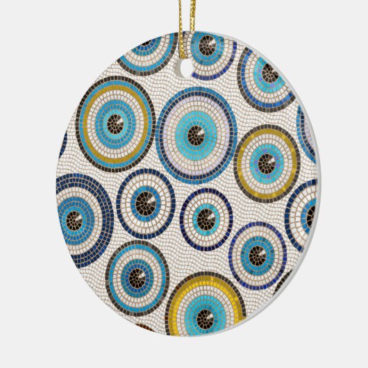 Evil Eye Mosaic Tile Pattern Keramik Ornament (Links)