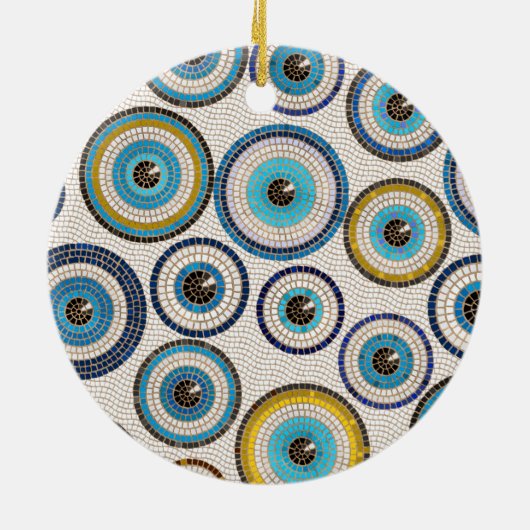 Evil Eye Mosaic Tile Pattern Keramik Ornament (Hinten)
