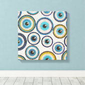 Evil Eye Mosaic Tile Pattern Leinwanddruck (Insitu (Holzboden))