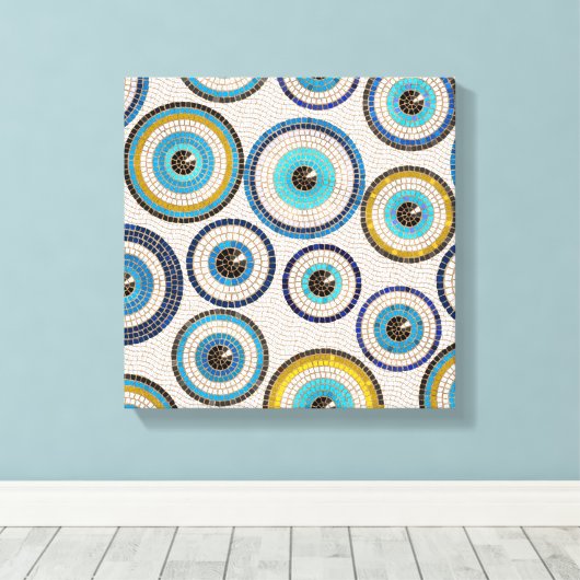 Evil Eye Mosaic Tile Pattern Leinwanddruck (Insitu (Holzboden))