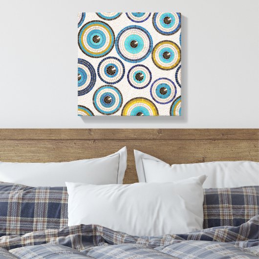 Evil Eye Mosaic Tile Pattern Leinwanddruck (Insitu (Schlafzimmer))