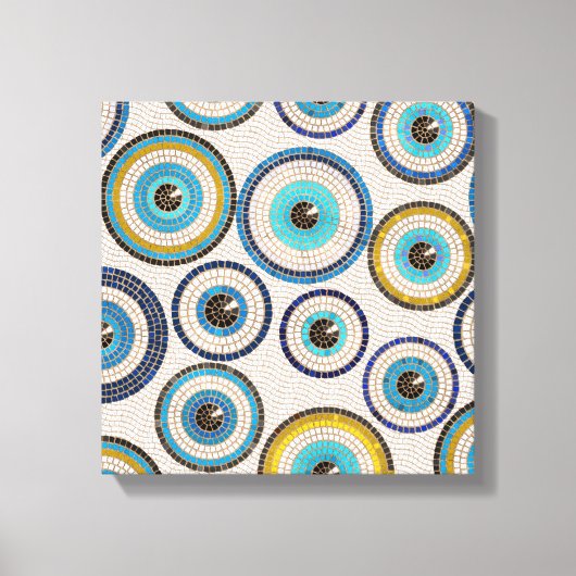 Evil Eye Mosaic Tile Pattern Leinwanddruck (Vorderseite)