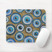 Evil Eye Mosaic Tile Pattern Mousepad (Mit Mouse)