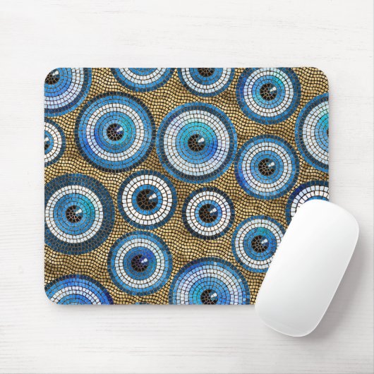 Evil Eye Mosaic Tile Pattern Mousepad (Mit Mouse)