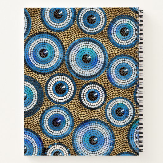 Evil Eye Mosaic Tile Pattern Notizblock (Rückseite)