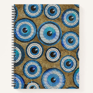 Evil Eye Mosaic Tile Pattern Notizblock