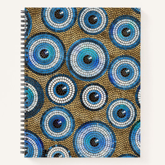 Evil Eye Mosaic Tile Pattern Notizblock (Vorderseite)