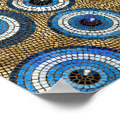 Evil Eye Mosaic Tile Pattern Poster (Ecke)