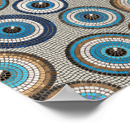 Evil Eye Mosaic Tile Pattern Poster (Ecke)