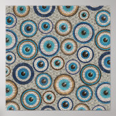 Evil Eye Mosaic Tile Pattern Poster (Vorne)