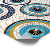 Evil Eye Mosaic Tile Pattern Poster (Ecke)