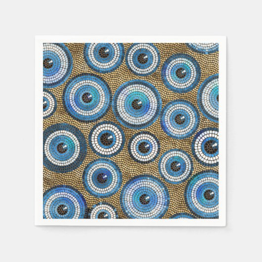 Evil Eye Mosaic Tile Pattern Serviette (Vorderseite)