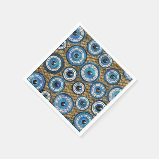 Evil Eye Mosaic Tile Pattern Serviette (Ecke)