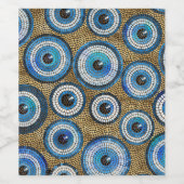 Evil Eye Mosaic Tile Pattern Weinetikett (Einzelnes Label)