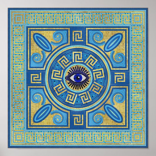 Evil Eye Mosaic Tile Poster (Vorne)