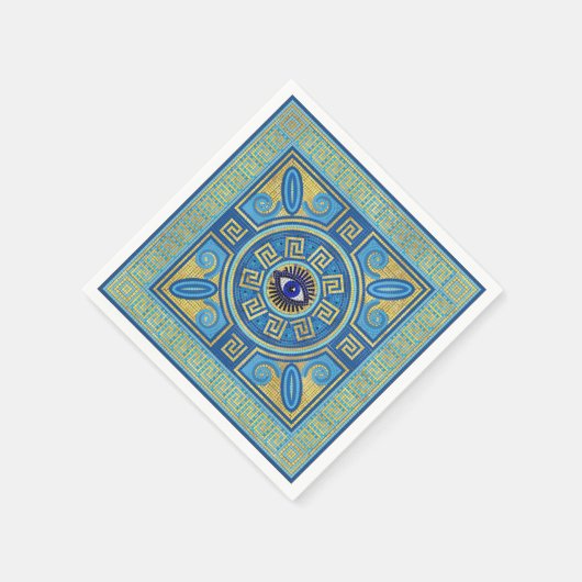 Evil Eye Mosaic Tile Serviette (Ecke)