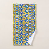 Evil Eye Muster auf goldener Textur Badhandtuch Set (Handtuch)