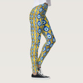 Evil Eye Muster auf goldener Textur Leggings (Rechts)