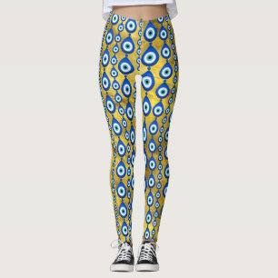 Evil Eye Muster auf goldener Textur Leggings