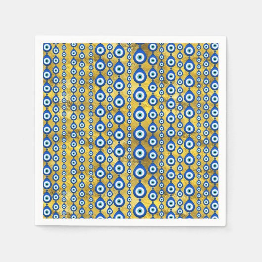 Evil Eye Muster auf goldener Textur Serviette (Vorderseite)