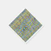 Evil Eye Muster auf goldener Textur Serviette (Ecke)