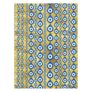 Evil Eye Muster auf goldener Textur Tischdecke