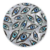 Evil Eye Muster Geodes und Kristalle auf Perle Keramikknauf (Vorderseite)