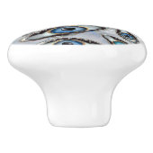 Evil Eye Muster Geodes und Kristalle auf Perle Keramikknauf (Seitenansicht)