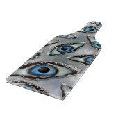 Evil Eye Muster Geodes und Kristalle auf Perle Schneidebrett (Ecke)