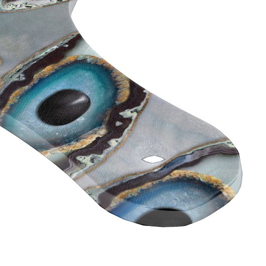 Evil Eye Muster Geodes und Kristalle auf Perle Schneidebrett (Ecke)