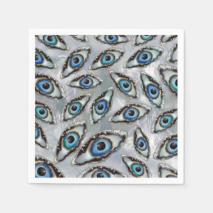 Evil Eye Muster Geodes und Kristalle auf Perle Serviette