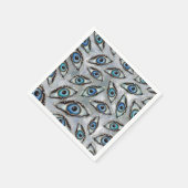 Evil Eye Muster Geodes und Kristalle auf Perle Serviette (Ecke)